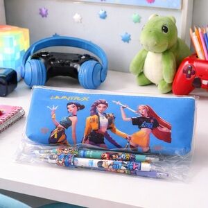 KPOP Demon Hunters Huntrix Pencil Case Set – Kids Desk School Supplies – New